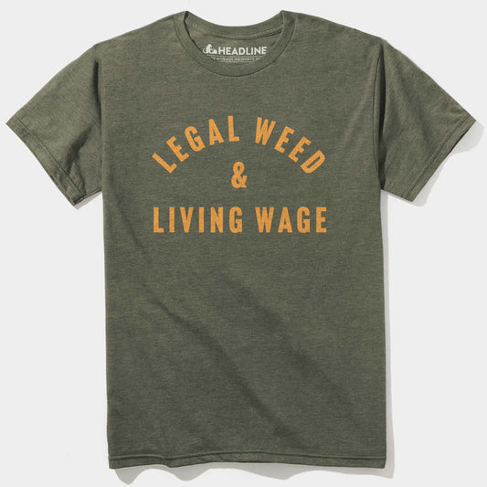 Men's Legal Weed & Living Wage Cool Graphic T-Shirt | Designer 420 Marijuana  Tee | Solid Threads