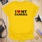 T-Shirt With I Heart My Camera Graphic