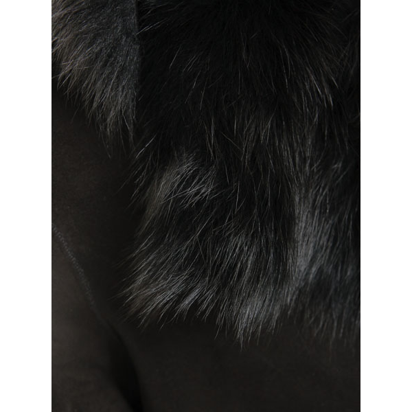Sheepskin Shearling Coat in Black Toscana Arlington