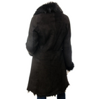 Sheepskin Shearling Coat in Black Toscana Arlington
