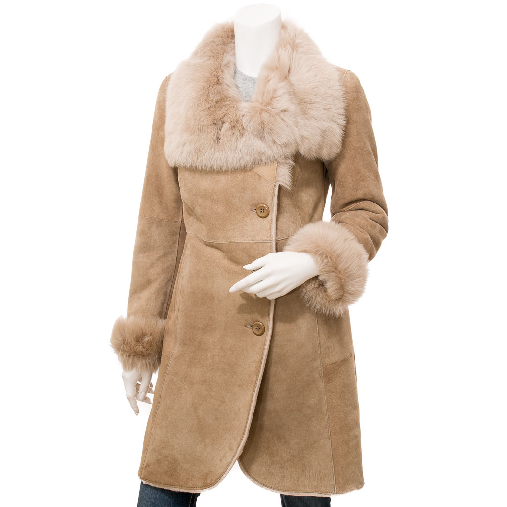Women's Beige Toscana Shearling Coat – Lubbock