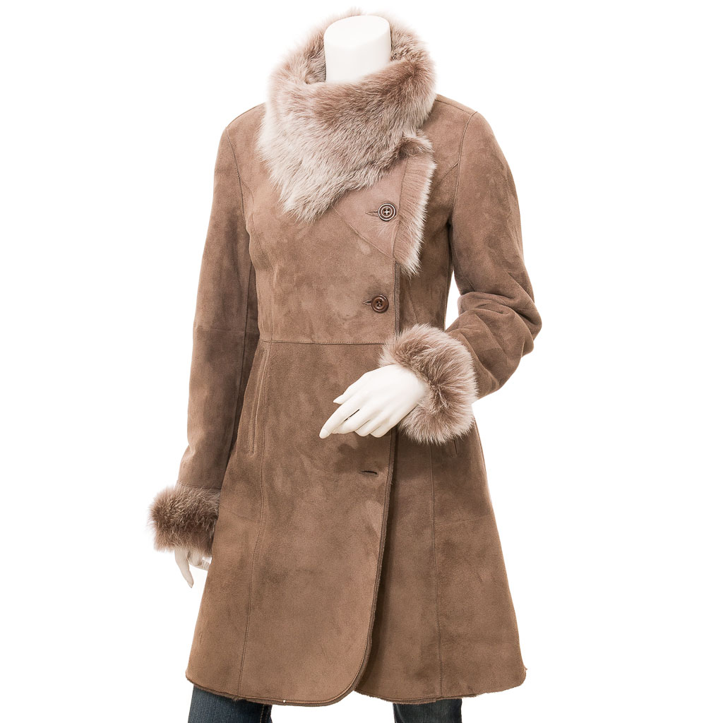 Shearling Coat: Brown Toscana Lubbock