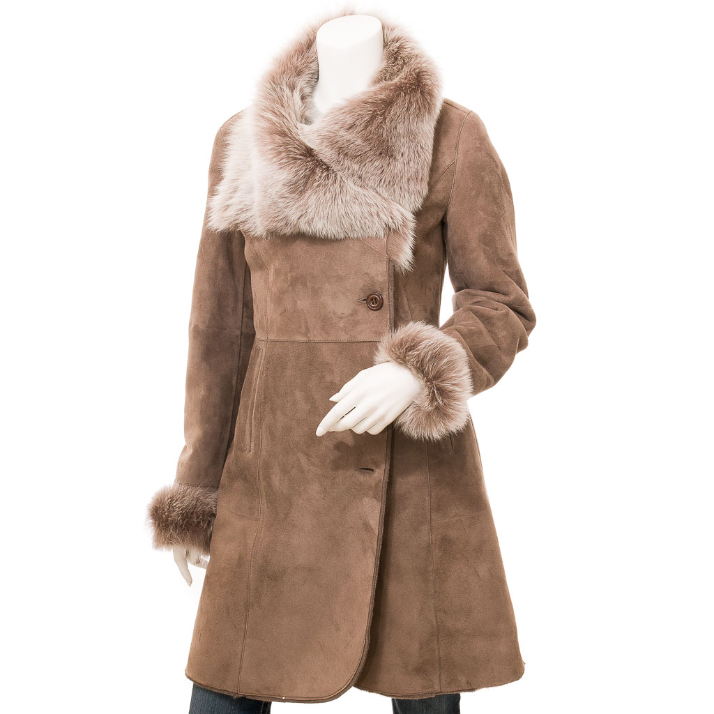 Shearling Coat: Brown Toscana Lubbock