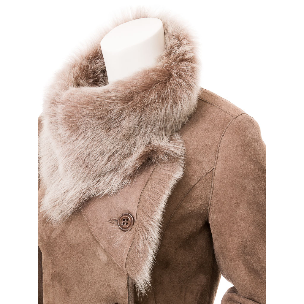 Shearling Coat: Brown Toscana Lubbock