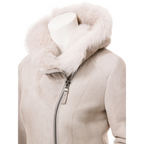 Women's Shearling Parka in Beige Toscana Sheepskin