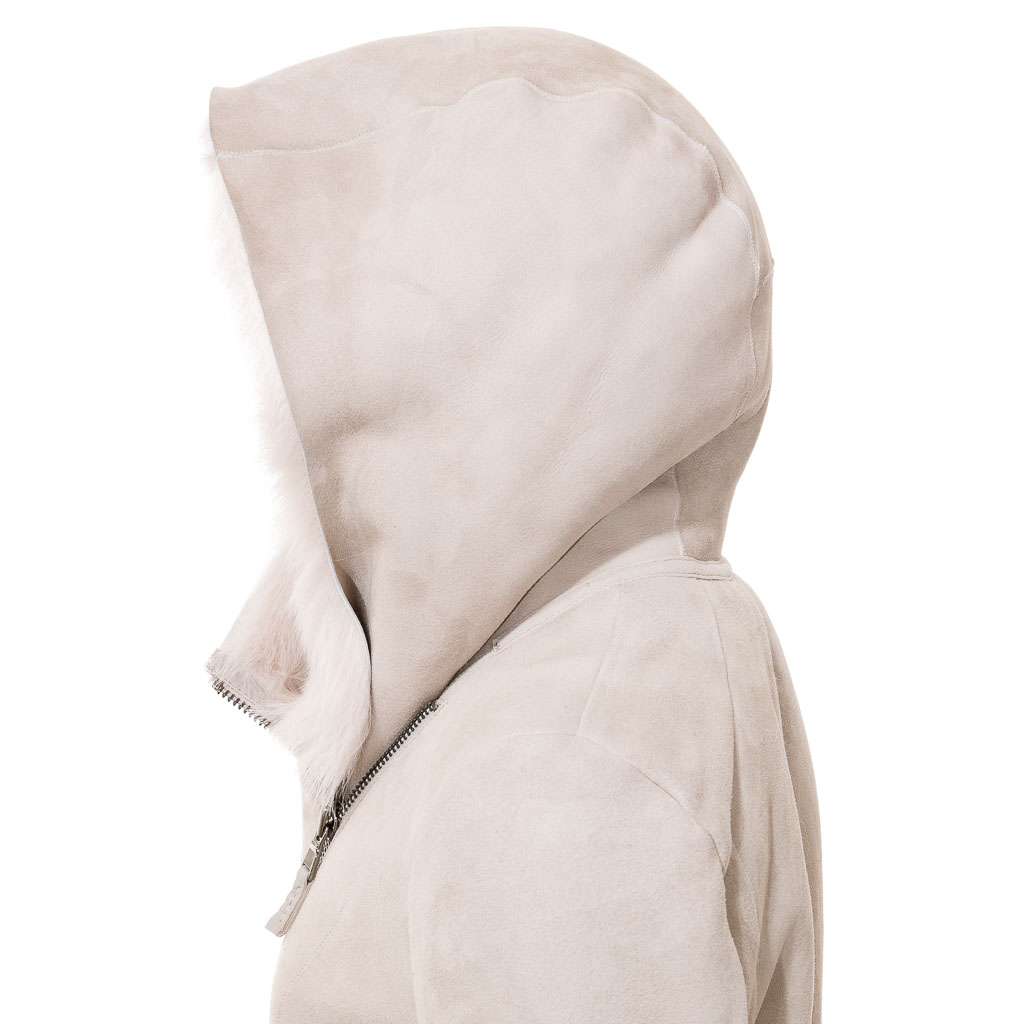 Women's Shearling Parka in Beige Toscana Sheepskin