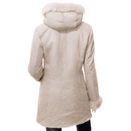 Women's Shearling Parka in Beige Toscana Sheepskin