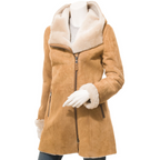 Women's Shearling Parka in Tan Merino Sheepskin