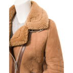 Sheepskin Biker Jacket in Tan Forney Style