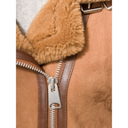 Sheepskin Biker Jacket in Tan Forney Style