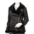 Sheepskin Shearling Jacket in Black – Colleyville Biker Style