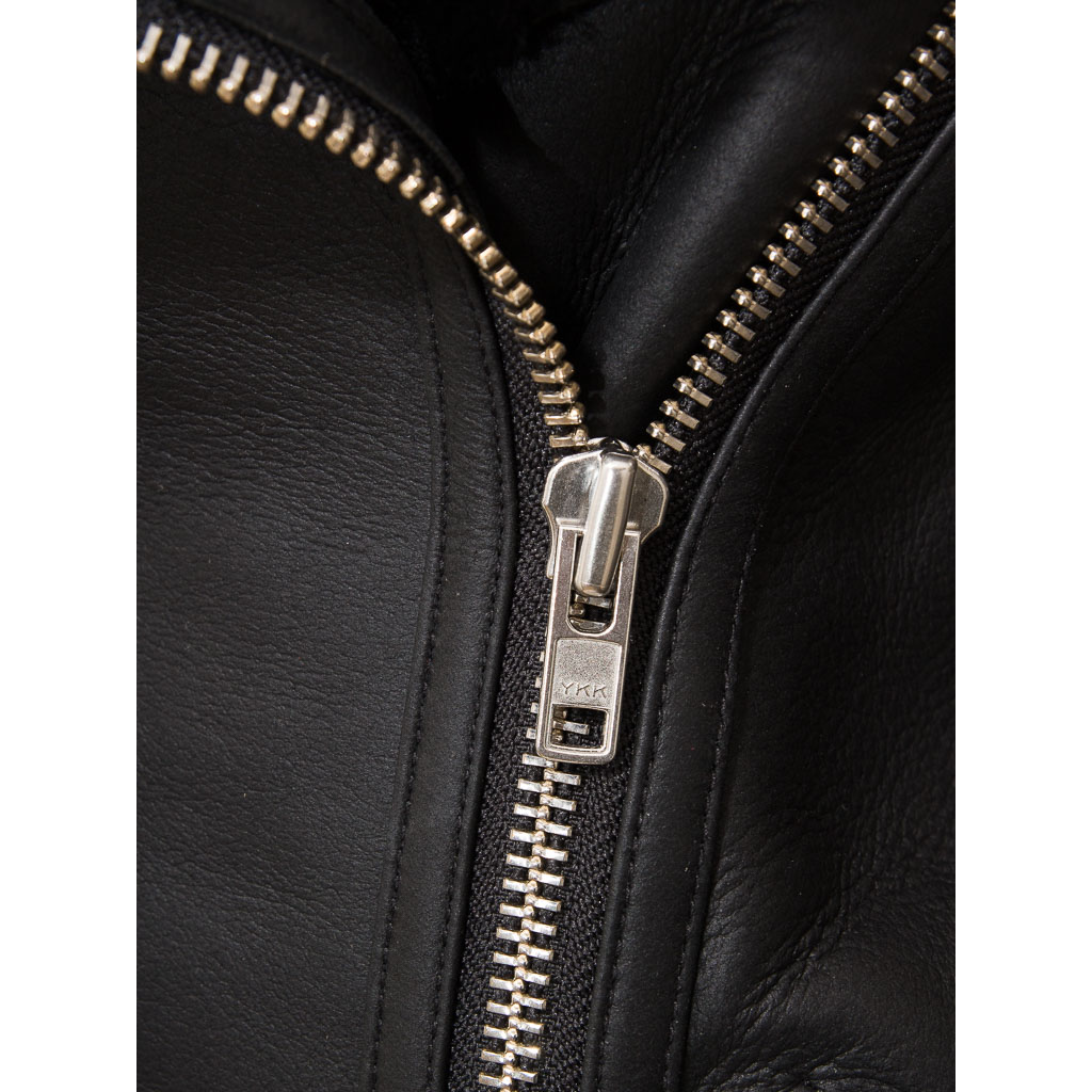 Sheepskin Shearling Jacket in Black – Colleyville Biker Style