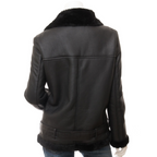 Sheepskin Shearling Jacket in Black – Colleyville Biker Style