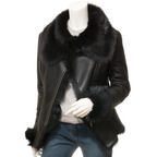 Sheepskin Shearling Jacket in Black Toscana Saginaw