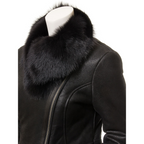 Sheepskin Shearling Jacket in Black Toscana Saginaw