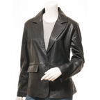 Leather Blazer in Black Sheep Nappa – Lufkin