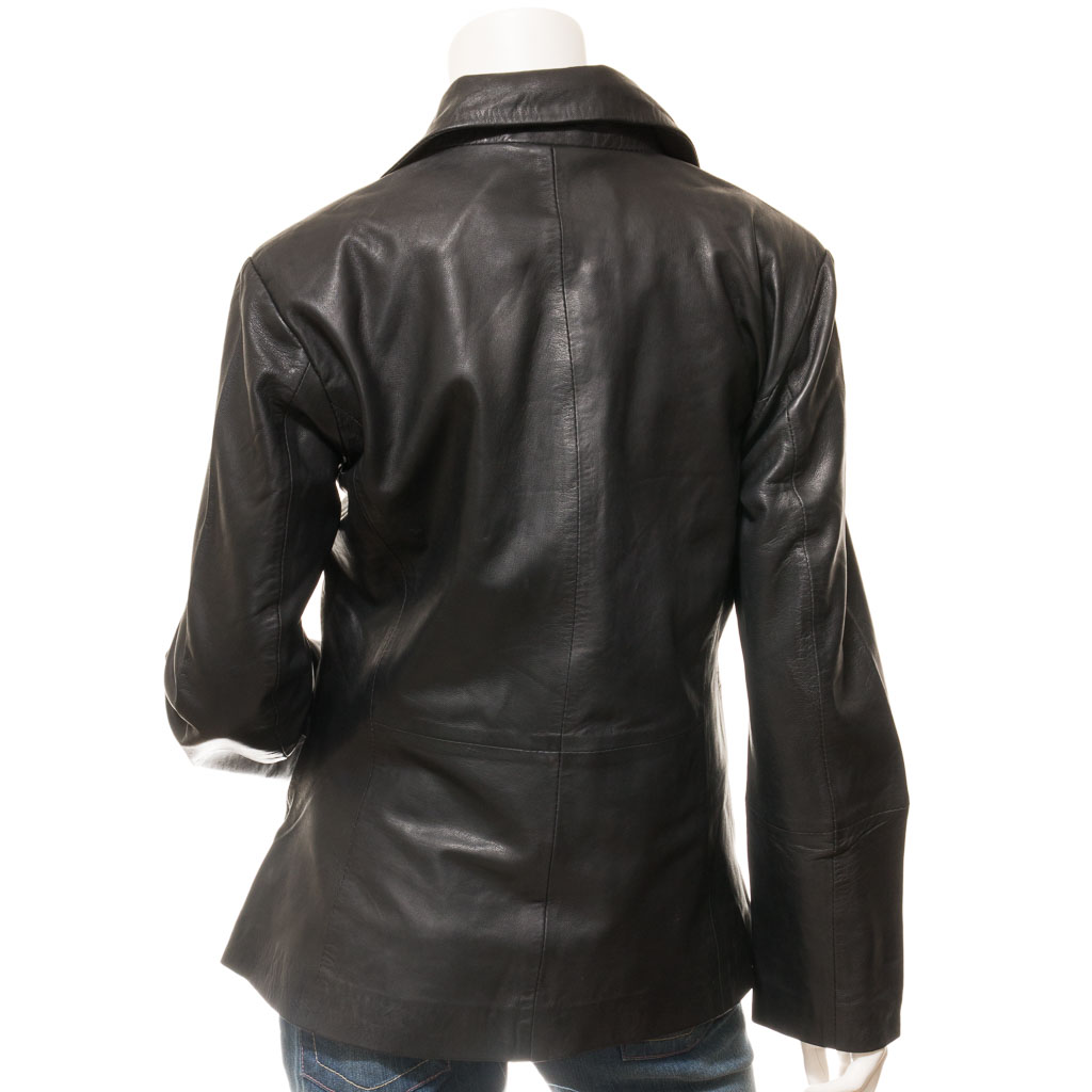 Leather Blazer in Black Sheep Nappa – Lufkin