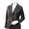 Leather Blazer in Classic Black Sheep Leather