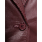 Leather Blazer in Burgundy Nappa With Tailored Fit