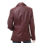 Leather Blazer in Burgundy Nappa With Tailored Fit