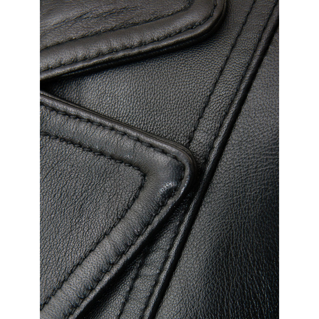 Leather Blazer in Black Nappa With Tailored Longline Fit