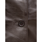 Leather Blazer in Brown with Longline Sheep Nappa