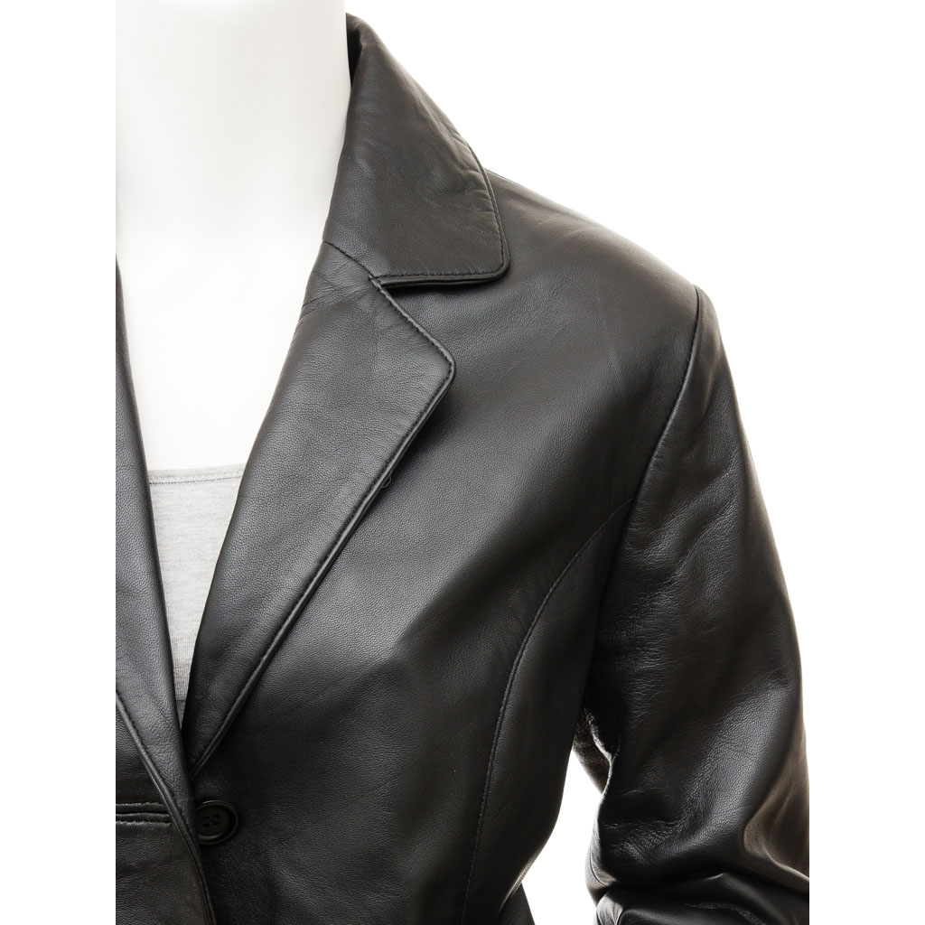 Leather Blazer in Black – Elgin Classic Fit