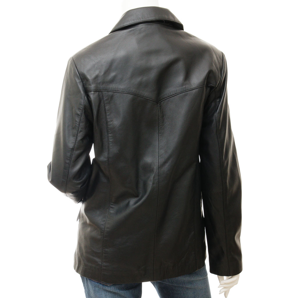 Leather Blazer in Black – Elgin Classic Fit
