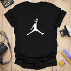 T-Shirt With Jump Man Cat Basketball Graphic
