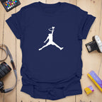T-Shirt With Jump Man Cat Basketball Graphic
