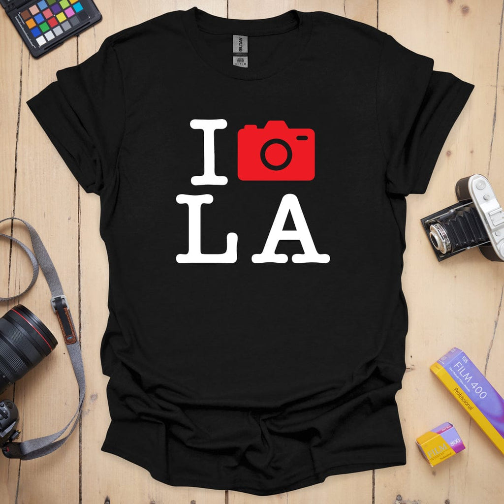 T-Shirt With LA Love Camera-Inspired Design