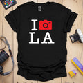 T-Shirt With LA Love Camera-Inspired Design