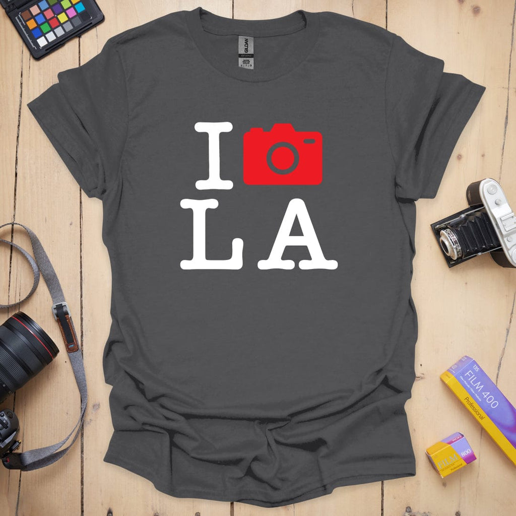 T-Shirt With LA Love Camera-Inspired Design