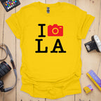 T-Shirt With LA Love Camera-Inspired Design