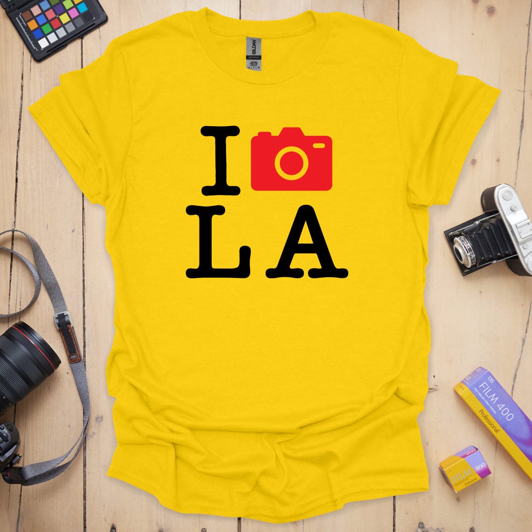 T-Shirt With LA Love Camera-Inspired Design