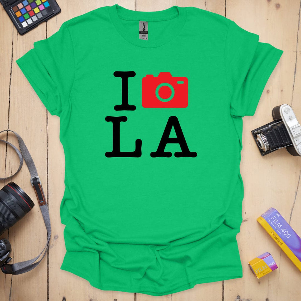 T-Shirt With LA Love Camera-Inspired Design