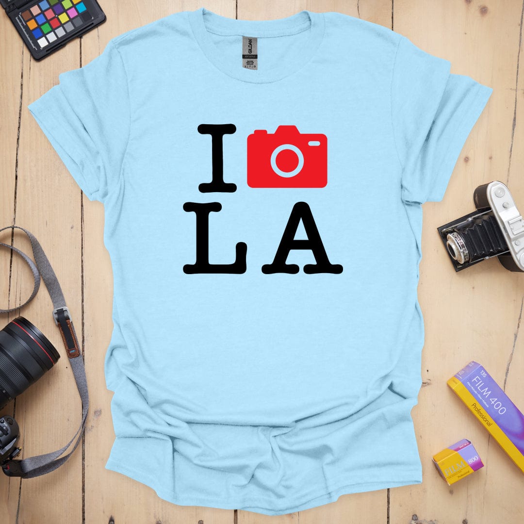 T-Shirt With LA Love Camera-Inspired Design