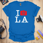 T-Shirt With LA Love Camera-Inspired Design