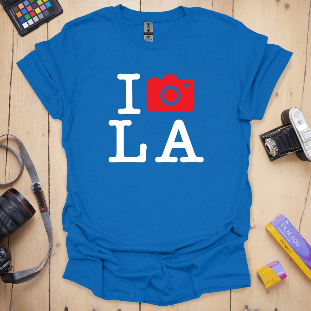 T-Shirt With LA Love Camera-Inspired Design