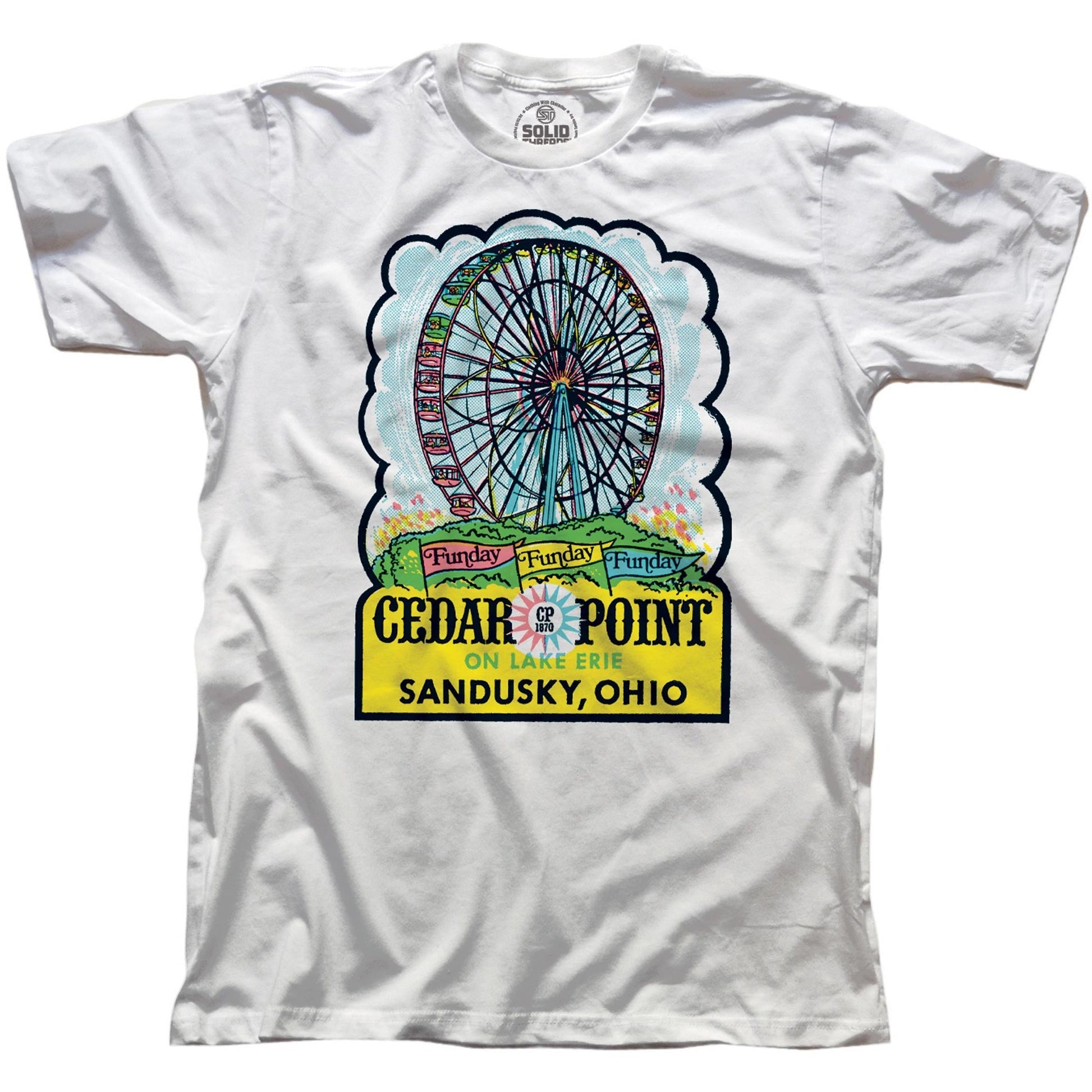 Men's Cedar Point Vintage Graphic T-Shirt | Cool OH Amusement Park Tee | Solid Threads