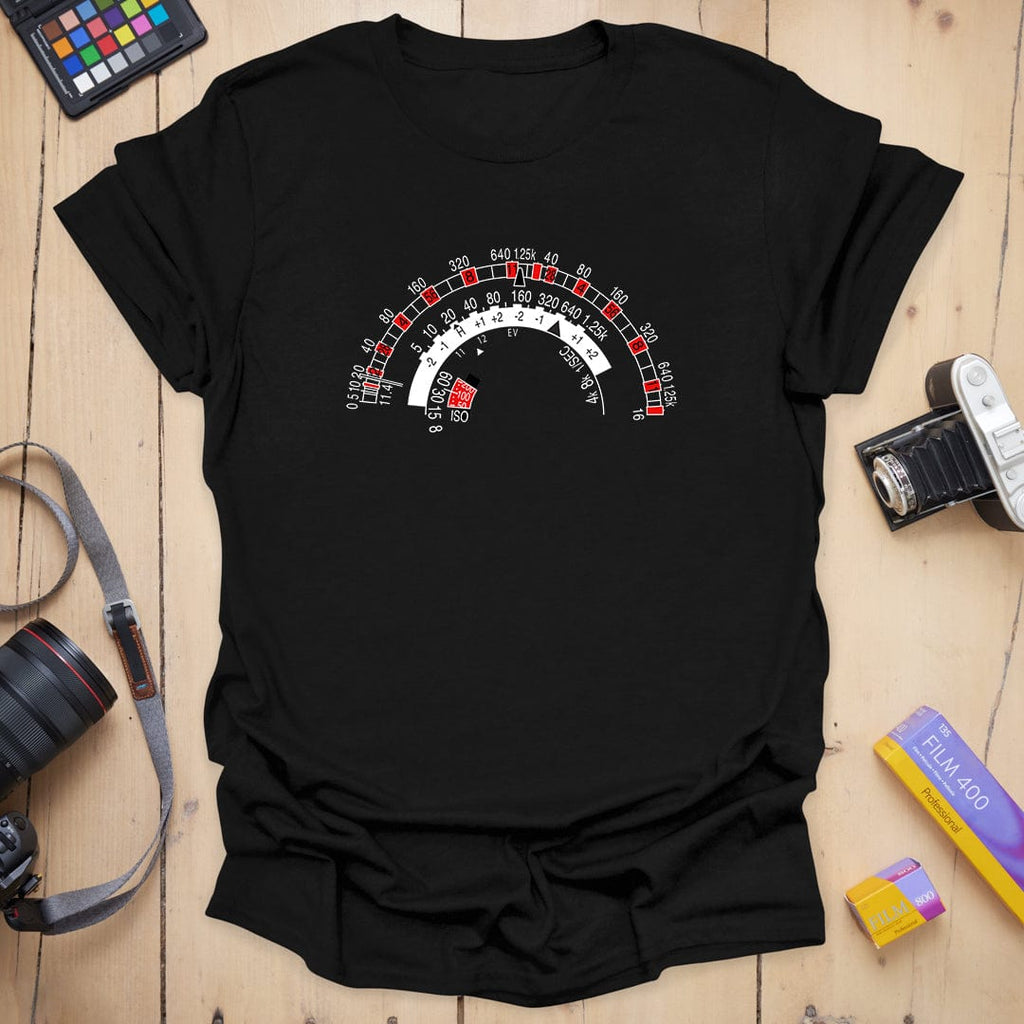 T-Shirt With Retro Light Meter Photography Design