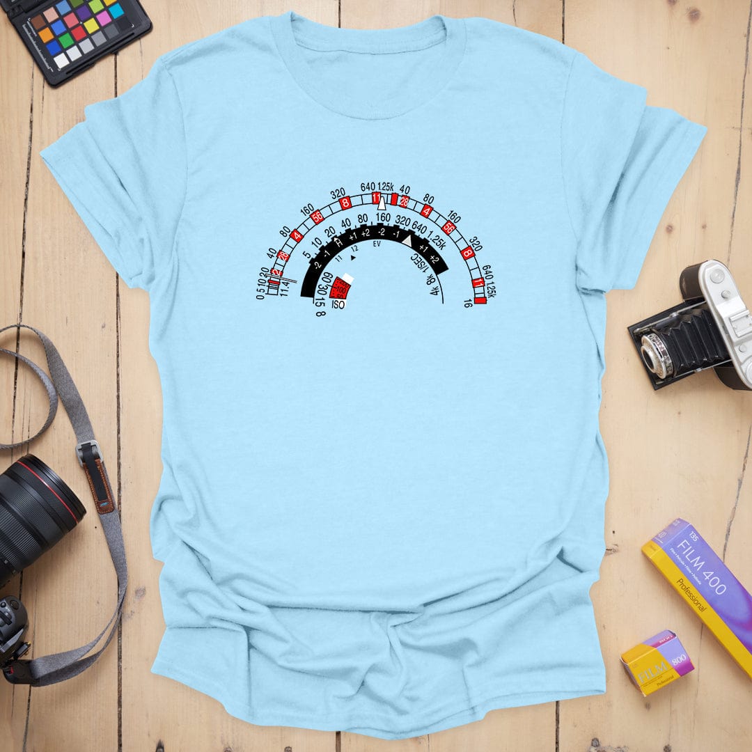 T-Shirt With Retro Light Meter Photography Design