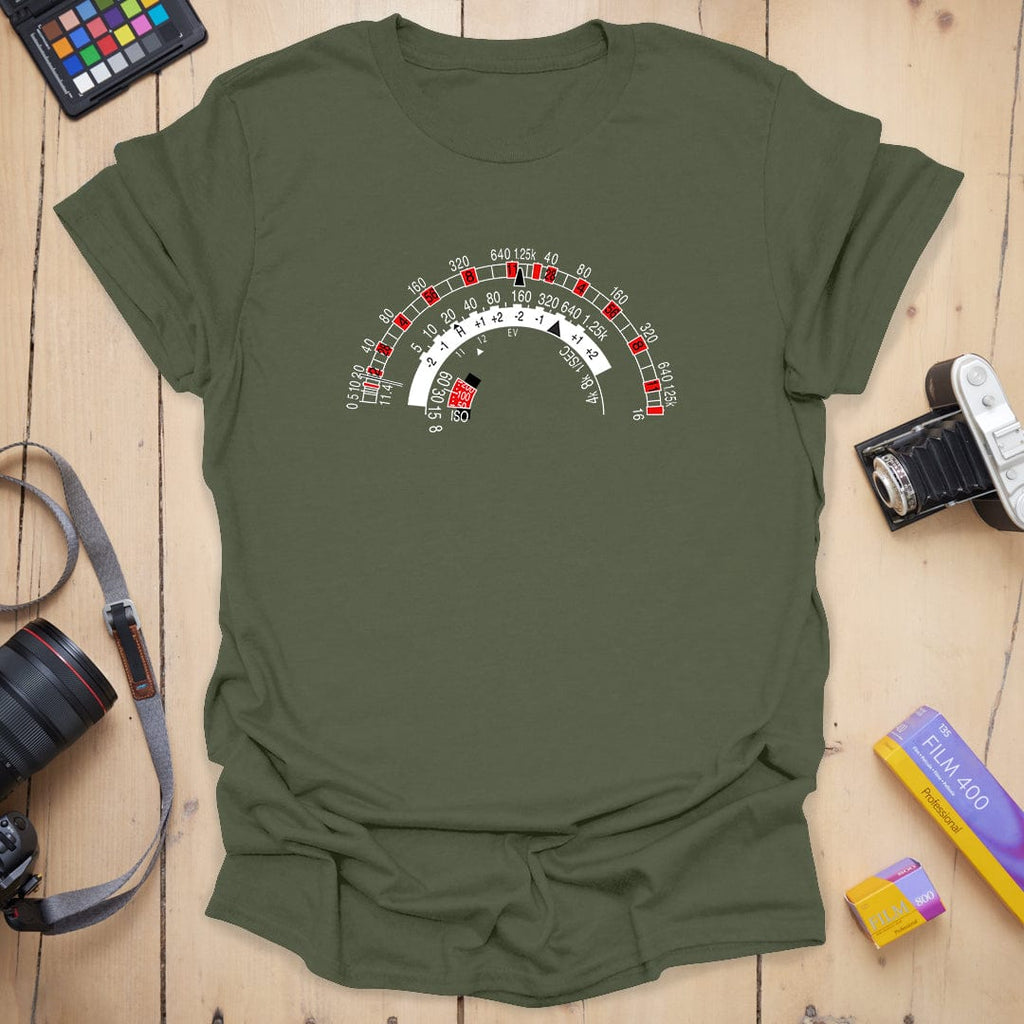 T-Shirt With Retro Light Meter Photography Design