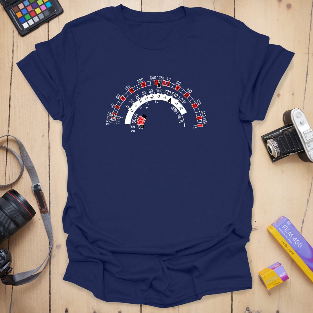 T-Shirt With Retro Light Meter Photography Design