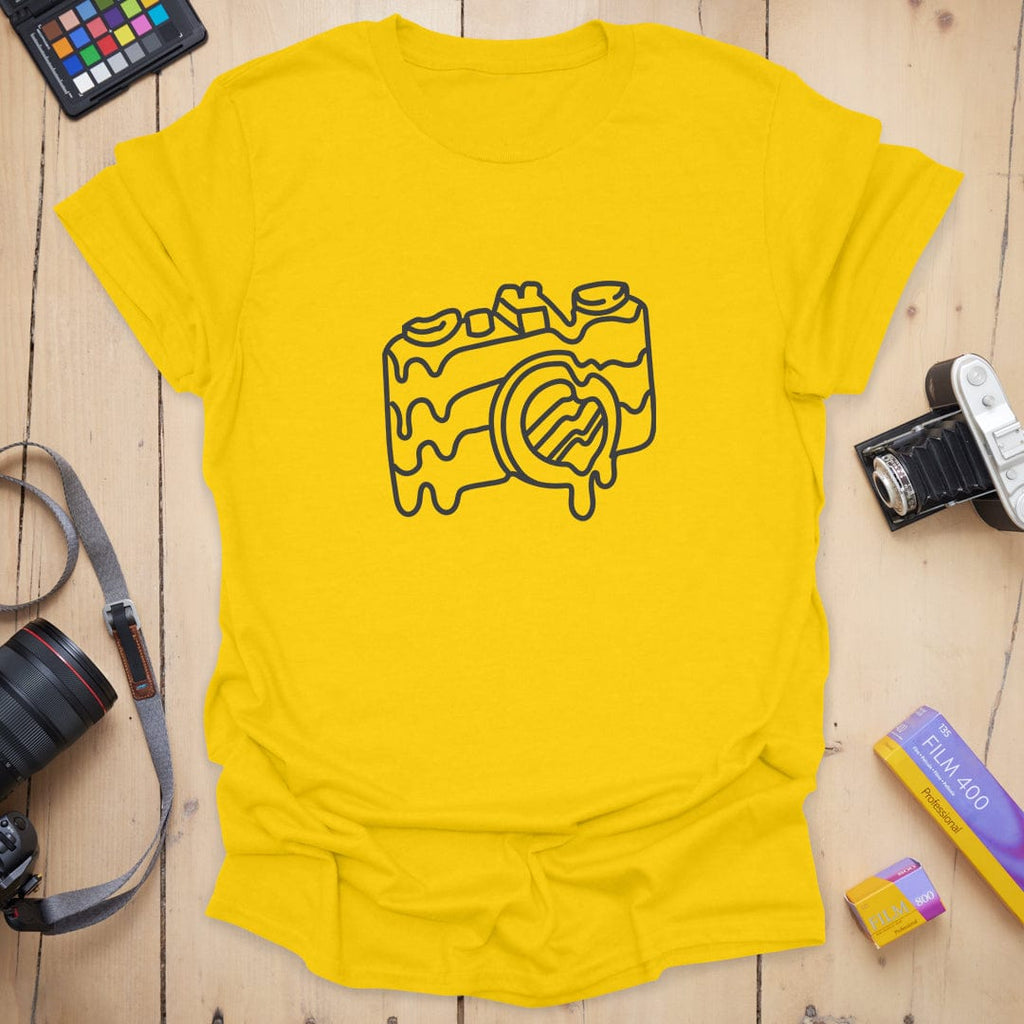 T-Shirt With Melted Camera Frame Graphic
