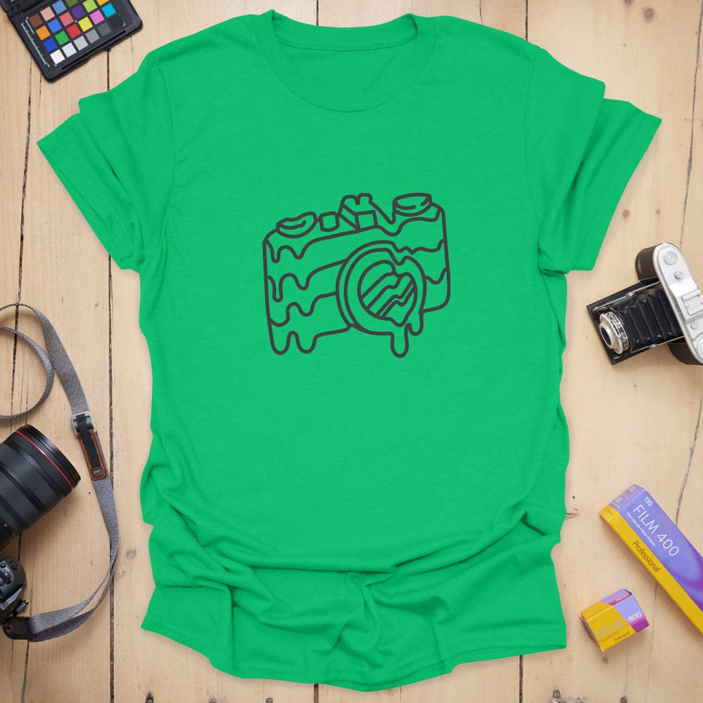 T-Shirt With Melted Camera Frame Graphic