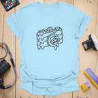 T-Shirt With Melted Camera Frame Graphic