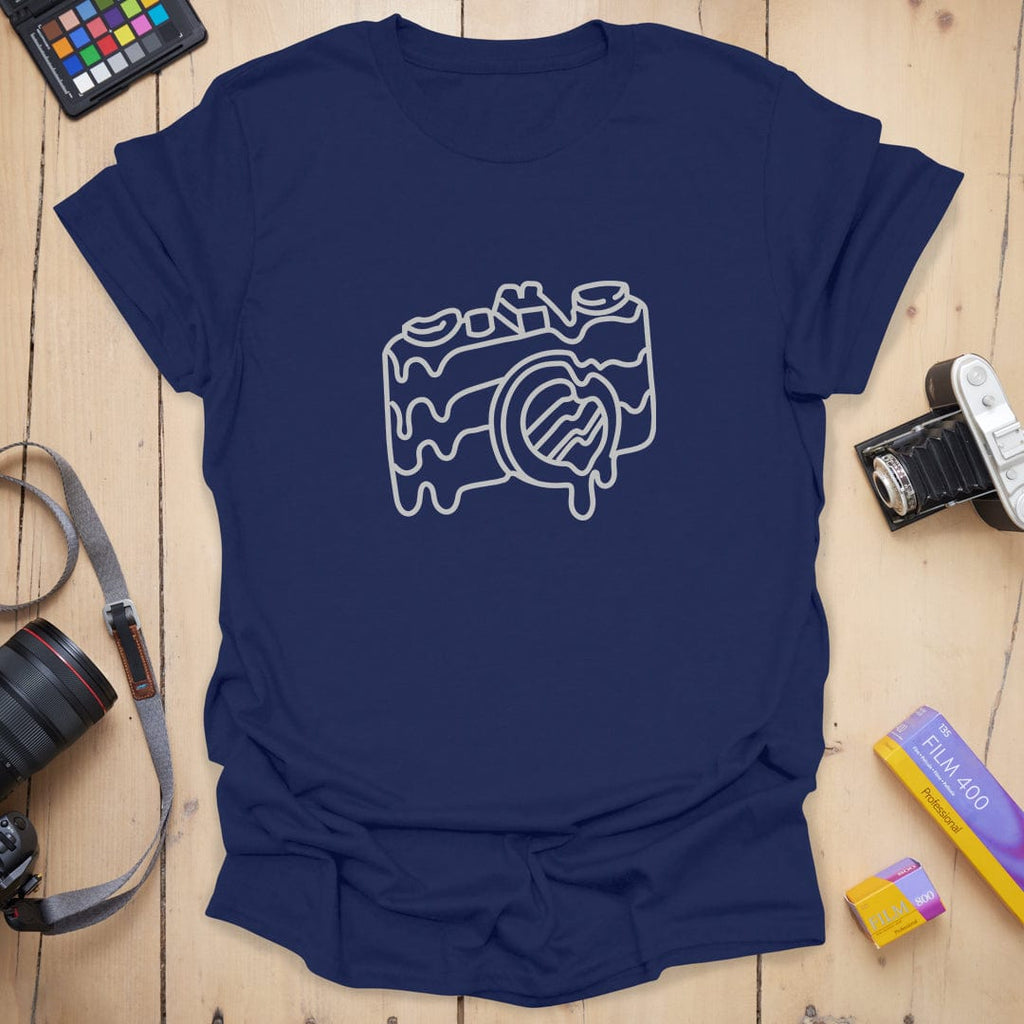 T-Shirt With Melted Camera Frame Graphic