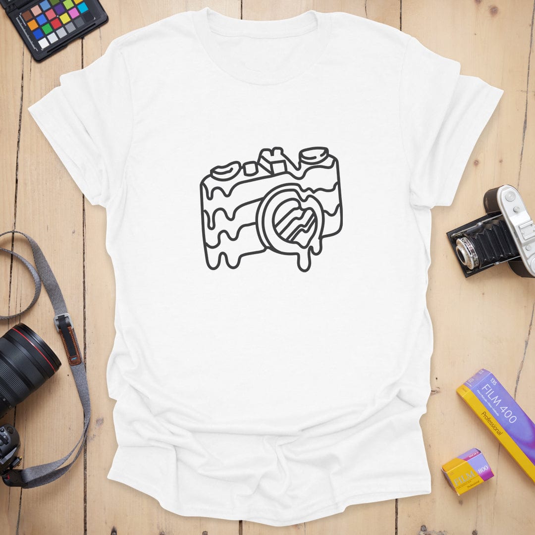 T-Shirt With Melted Camera Frame Graphic