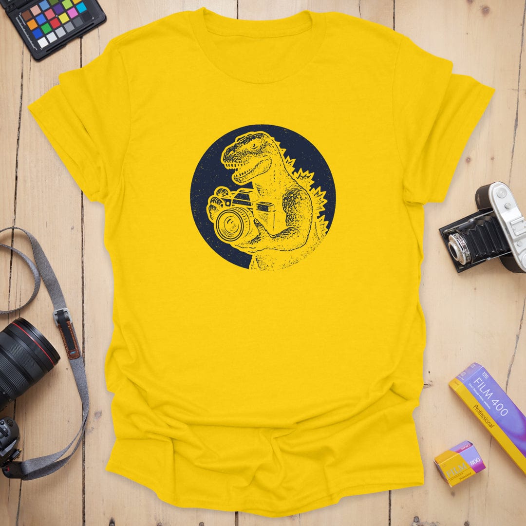 T-Shirt With Kaiju Photographer Vintage Camera Graphic